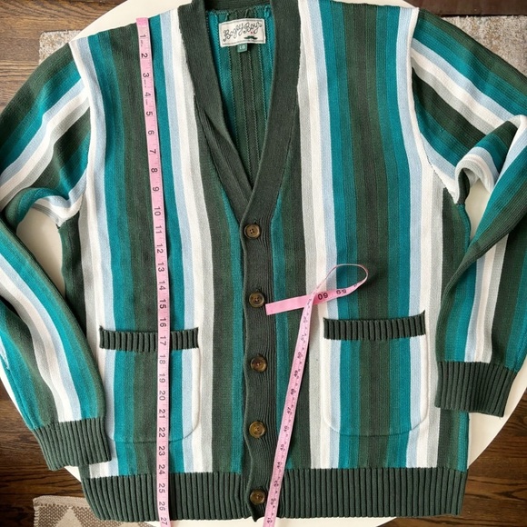 Bogey Boys Men’s S4 Cardigan Sweater Size Large Striped Preppy NWOT - Picture 2 of 7